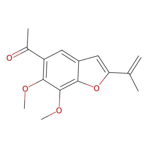 2D Structure of 1-(6,7-Dimethoxy-2-prop-1-en-2-yl-1-benzofuran-5-yl)ethanone
