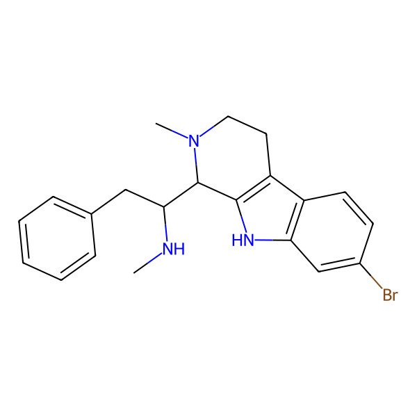 2D Structure of 1-(7-bromo-2-methyl-1,3,4,9-tetrahydropyrido[3,4-b]indol-1-yl)-N-methyl-2-phenylethanamine