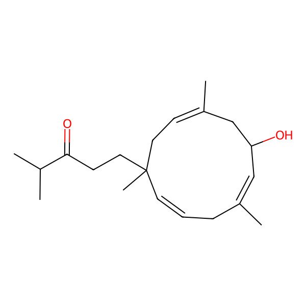 2D Structure of 1-(7-Hydroxy-1,5,9-trimethylcycloundeca-2,5,9-trien-1-yl)-4-methylpentan-3-one 2D Structure of 1-(7-Hydroxy-1,5,9-trimethylcycloundeca-2,5,9-trien-1-yl)-4-methylpentan-3-one