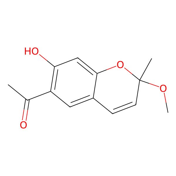 2D Structure of 1-(7-Hydroxy-2-methoxy-2-methylchromen-6-yl)ethanone