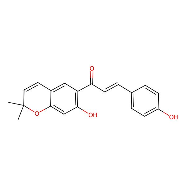 2D Structure of 1-(7-Hydroxy-2,2-dimethylchromen-6-yl)-3-(4-hydroxyphenyl)prop-2-en-1-one