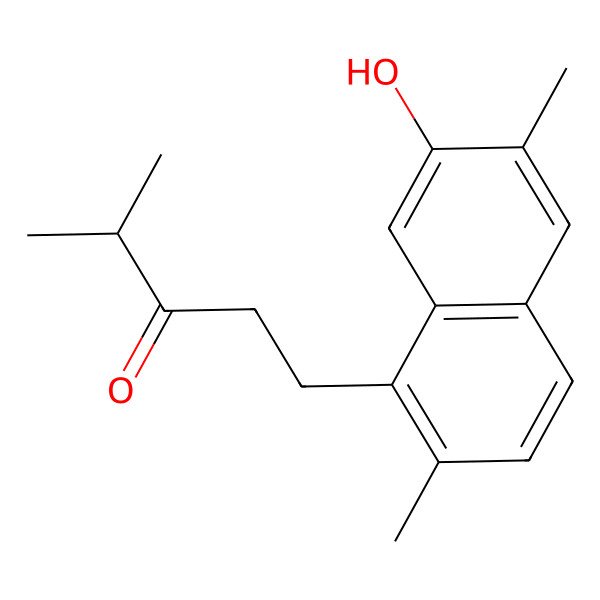 2D Structure of 1-(7-Hydroxy-2,6-dimethyl-1-naphthyl)-4-methyl-3-pentanone