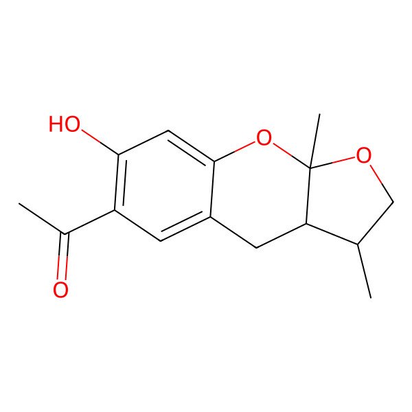 2D Structure of 1-(7-Hydroxy-3,9a-dimethyl-2,3,3a,9a-tetrahydro-4h-1,9-dioxa-cyclopenta[b]naphthalen-6-yl)-ethanone