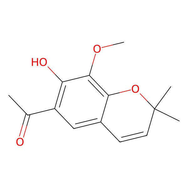 2D Structure of 1-(7-Hydroxy-8-methoxy-2,2-dimethylchromen-6-yl)ethanone