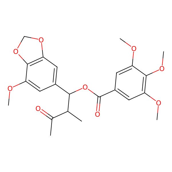 2D Structure of [1-(7-Methoxy-1,3-benzodioxol-5-yl)-2-methyl-3-oxobutyl] 3,4,5-trimethoxybenzoate