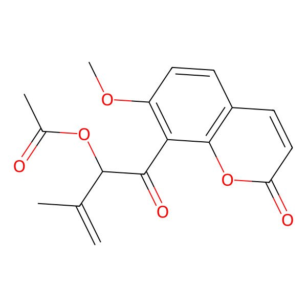 2D Structure of [1-(7-Methoxy-2-oxochromen-8-yl)-3-methyl-1-oxobut-3-en-2-yl] acetate