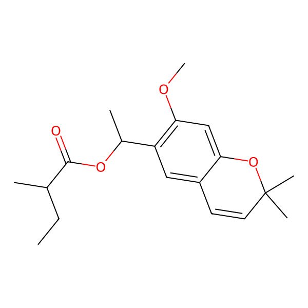 2D Structure of 1-(7-Methoxy-2,2-dimethylchromen-6-yl)ethyl 2-methylbutanoate