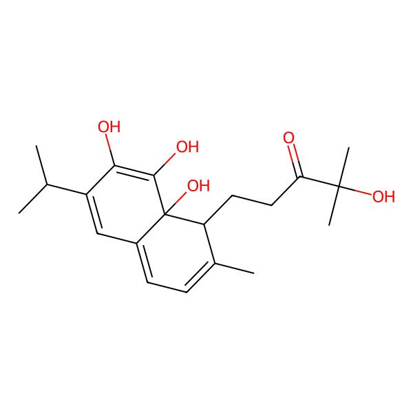 2D Structure of 1-(7,8,8a-trihydroxy-2-methyl-6-propan-2-yl-1H-naphthalen-1-yl)-4-hydroxy-4-methylpentan-3-one