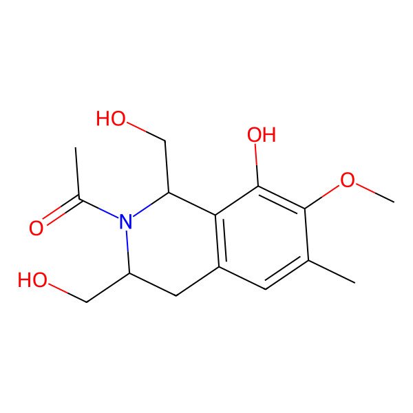 2D Structure of 1-[8-hydroxy-1,3-bis(hydroxymethyl)-7-methoxy-6-methyl-3,4-dihydro-1H-isoquinolin-2-yl]ethanone