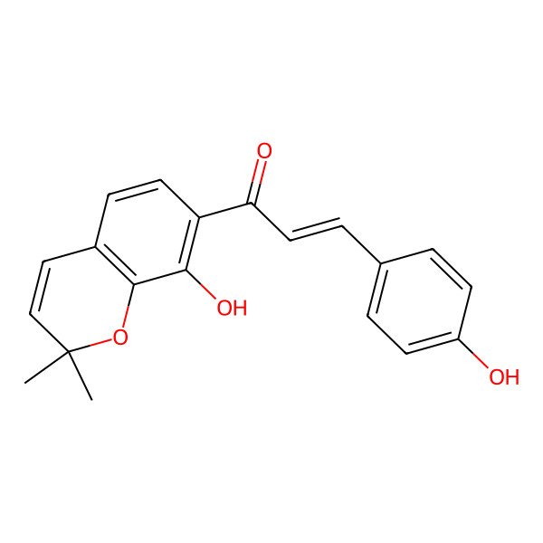 2D Structure of 1-(8-Hydroxy-2,2-dimethylchromen-7-yl)-3-(4-hydroxyphenyl)prop-2-en-1-one