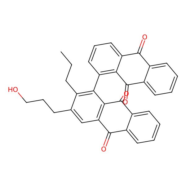 2D Structure of 1-(9,10-Dioxoanthracen-1-yl)-3-(3-hydroxypropyl)-2-propylanthracene-9,10-dione