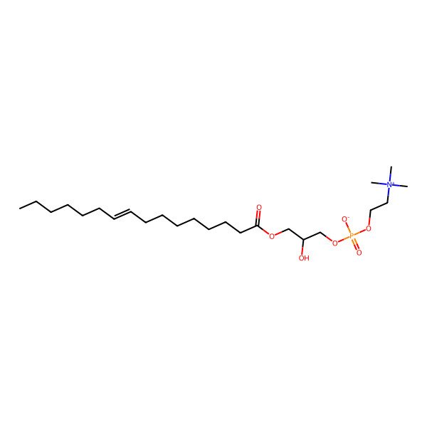 2D Structure of 1-(9Z-hexadecenoyl)-sn-glycero-3-phosphocholine