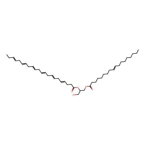 2D Structure of 1-(9Z-octadecenoyl)-2-(4Z,7Z,10Z,13Z,16Z,19Z-docosahexaenoyl)-sn-glycerol