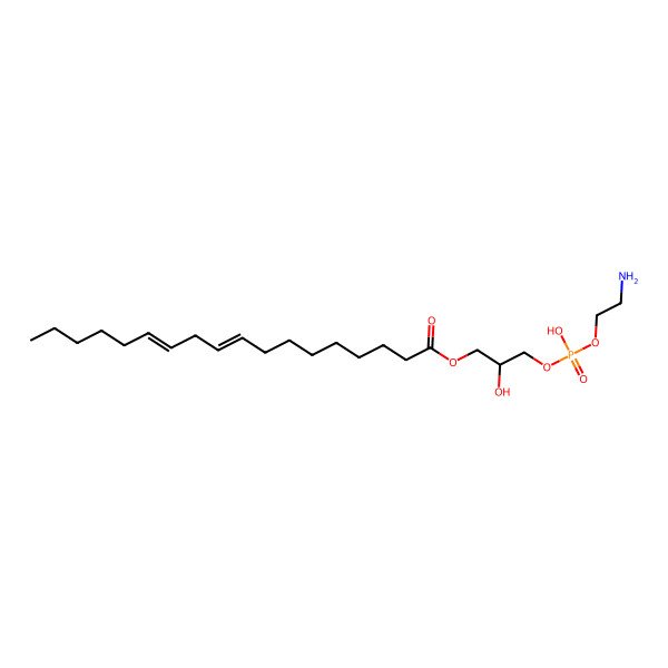 2D Structure of (2R)-3-(((2-Aminoethoxy)hydroxyphosphinyl)oxy)-2-hydroxypropyl (9Z,12Z)-9,12-octadecadienoate