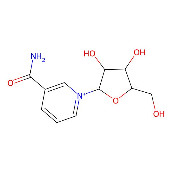 2D Structure of 1-(|A-D-ribofuranosyl)-nicotinamide