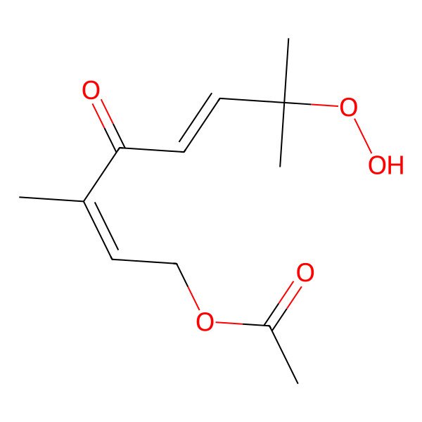2D Structure of 1-Acetoxy-7-hydroperoxy-3,7-dimethyl-2E,5E-octadien-4-one