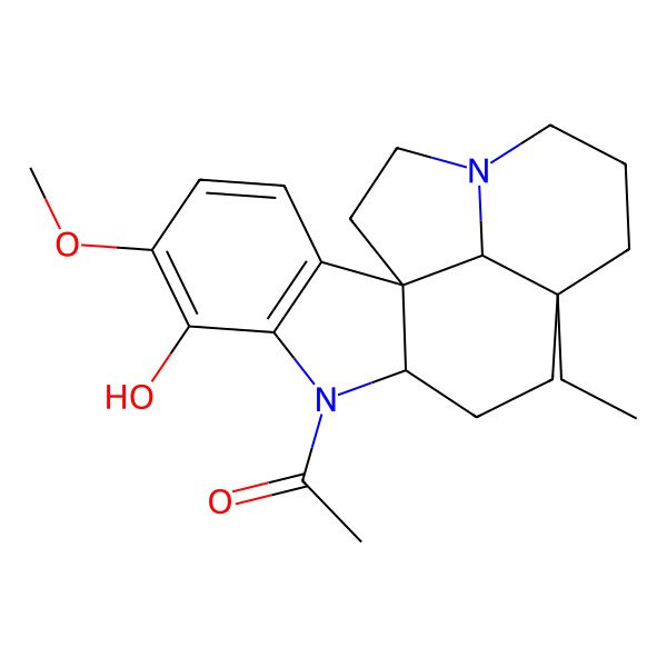 2D Structure of 1-Acetyl-16-methoxy-aspidospermidin-17-ol