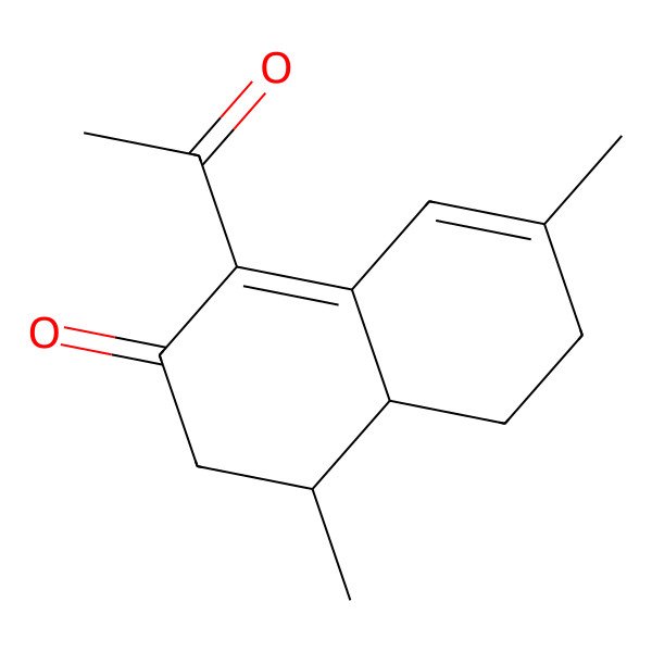 2D Structure of 1-acetyl-4,7-dimethyl-4,4a,5,6-tetrahydro-3H-naphthalen-2-one