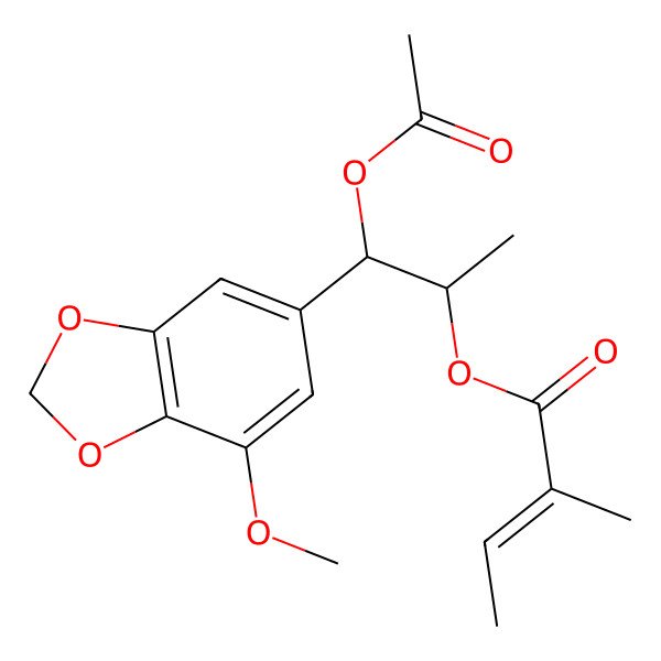 2D Structure of [1-Acetyloxy-1-(7-methoxy-1,3-benzodioxol-5-yl)propan-2-yl] 2-methylbut-2-enoate