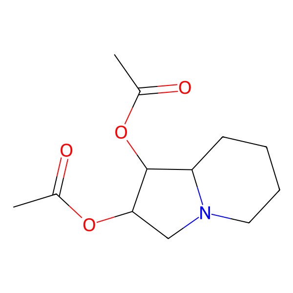 2D Structure of (1-Acetyloxy-1,2,3,5,6,7,8,8a-octahydroindolizin-2-yl) acetate 2D Structure of (1-Acetyloxy-1,2,3,5,6,7,8,8a-octahydroindolizin-2-yl) acetate