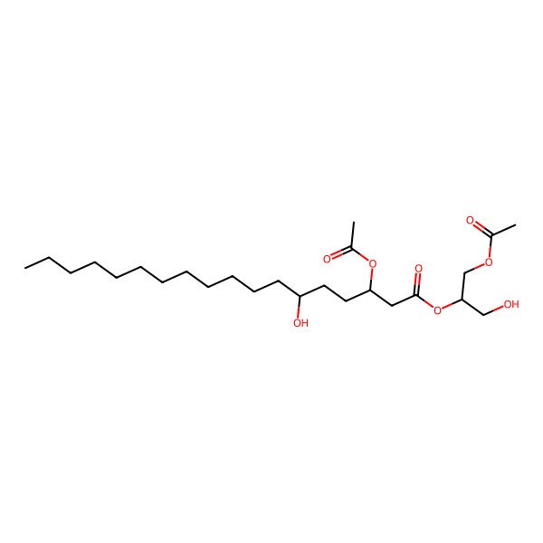 2D Structure of (1-Acetyloxy-3-hydroxypropan-2-yl) 3-acetyloxy-6-hydroxyoctadecanoate