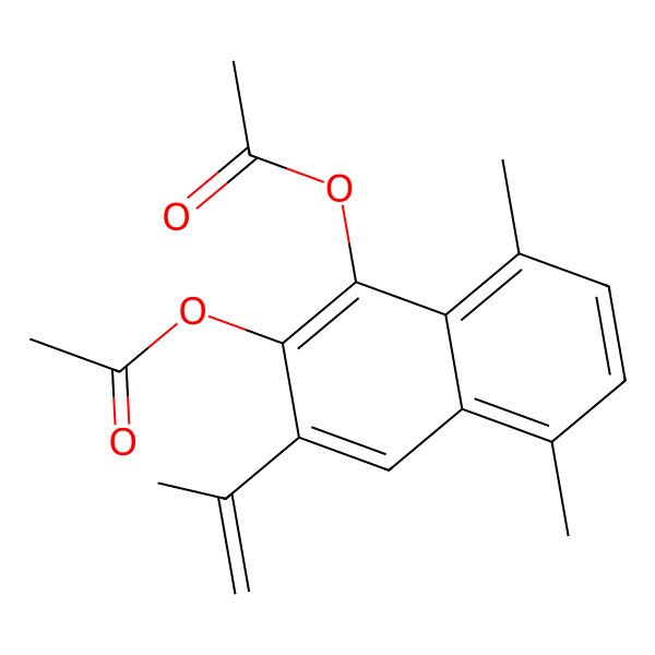 2D Structure of (1-Acetyloxy-5,8-dimethyl-3-prop-1-en-2-ylnaphthalen-2-yl) acetate 2D Structure of (1-Acetyloxy-5,8-dimethyl-3-prop-1-en-2-ylnaphthalen-2-yl) acetate