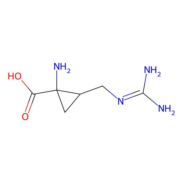 2D Structure of 1-Amino-2-[(diaminomethylideneamino)methyl]cyclopropane-1-carboxylic acid