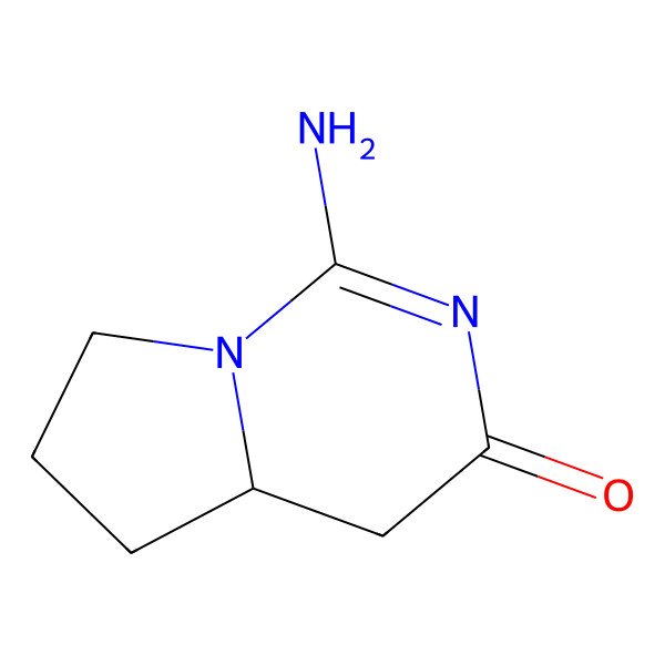 2D Structure of 1-amino-4a,5,6,7-tetrahydro-4H-pyrrolo[1,2-c]pyrimidin-3-one