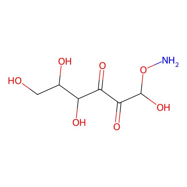 2D Structure of 1-Aminooxy-1,4,5,6-tetrahydroxyhexane-2,3-dione