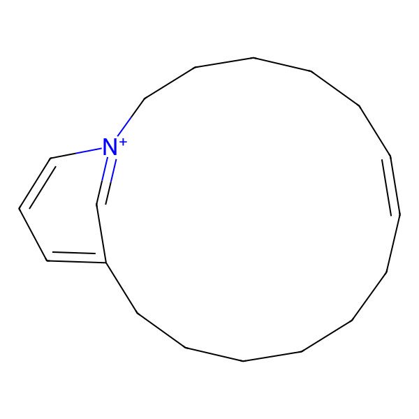 2D Structure of 1-Azoniabicyclo[13.3.1]nonadeca-1(18),7,15(19),16-tetraene