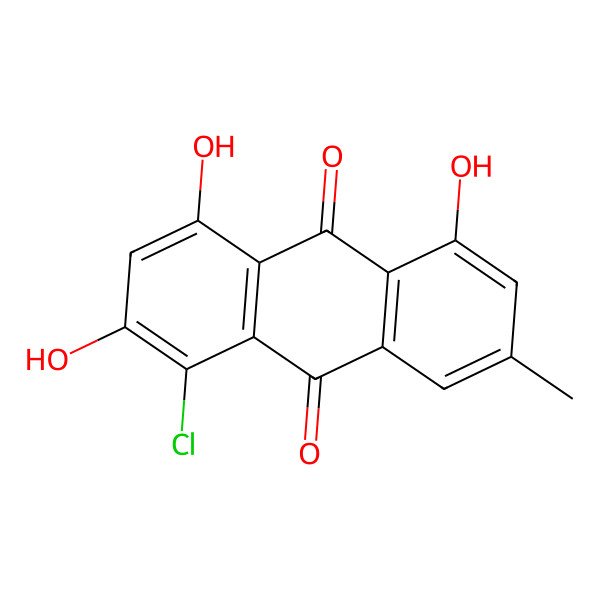 2D Structure of 1-Chloro-2,4,5-trihydroxy-7-methylanthraquinone