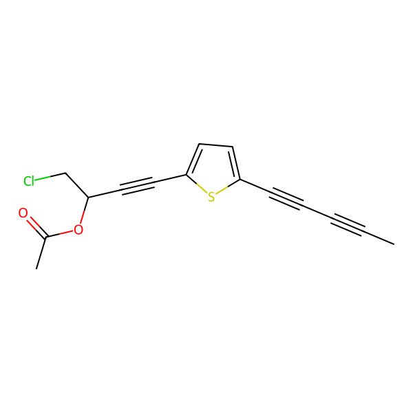 2D Structure of [1-Chloro-4-(5-penta-1,3-diynylthiophen-2-yl)but-3-yn-2-yl] acetate
