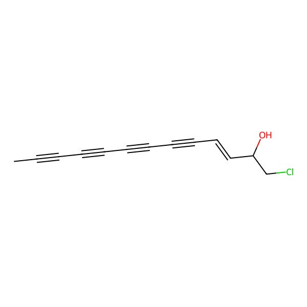 2D Structure of 1-Chlorotridec-3-en-5,7,9,11-tetrayn-2-ol