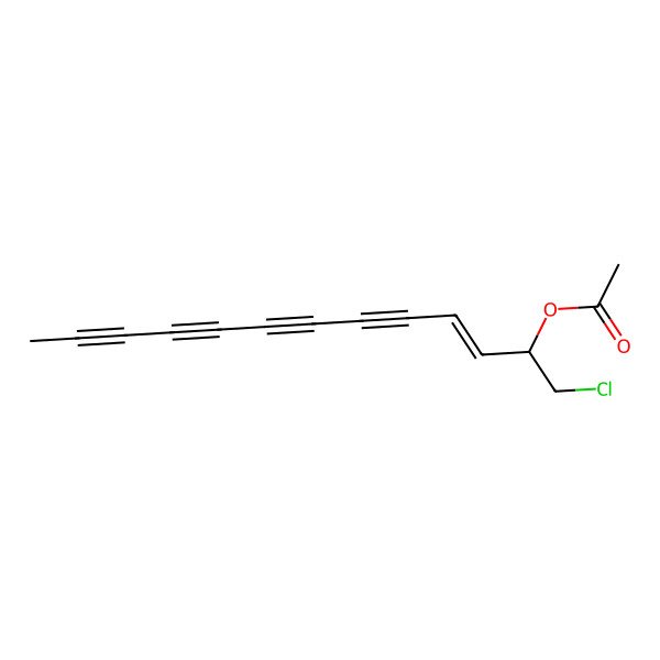 2D Structure of 1-Chlorotridec-3-en-5,7,9,11-tetrayn-2-yl acetate