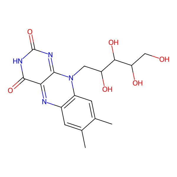 2D Structure of 1-Deoxy-1-(7,8-dimethyl-2,4-dioxo-3,4-dihydrobenzo[g]pteridin-10(2H)-yl)pentitol