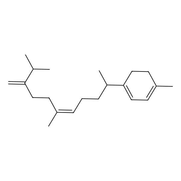 2D Structure of 1-[(E,2R)-6,10-dimethyl-9-methylideneundec-5-en-2-yl]-4-methylcyclohexa-1,3-diene