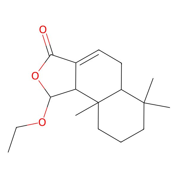 2D Structure of 1-ethoxy-6,6,9a-trimethyl-5,5a,7,8,9,9b-hexahydro-1H-benzo[e][2]benzofuran-3-one