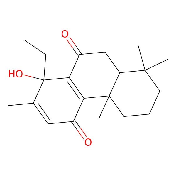 2D Structure of 1-ethyl-1-hydroxy-2,4b,8,8-tetramethyl-6,7,8a,9-tetrahydro-5H-phenanthrene-4,10-dione