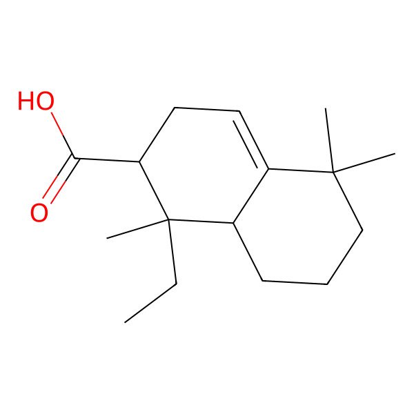 2D Structure of 1-Ethyl-1,5,5-trimethyl-2,3,6,7,8,8a-hexahydronaphthalene-2-carboxylic acid