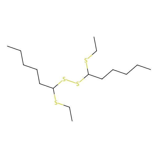 2D Structure of 1-Ethylsulfanyl-1-(1-ethylsulfanylhexyldisulfanyl)hexane