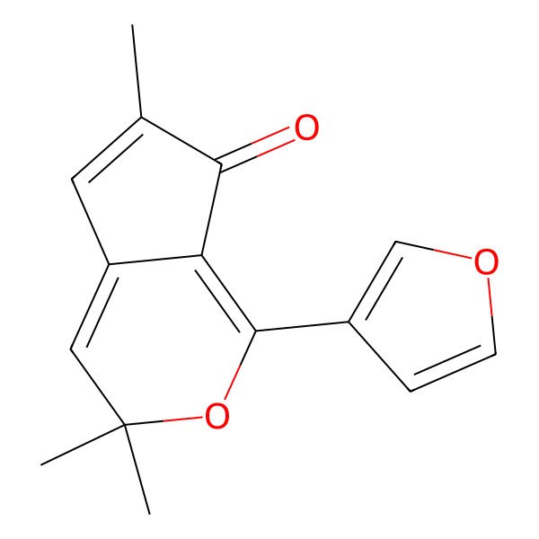 2D Structure of 1-(Furan-3-yl)-3,3,6-trimethylcyclopenta[c]pyran-7-one