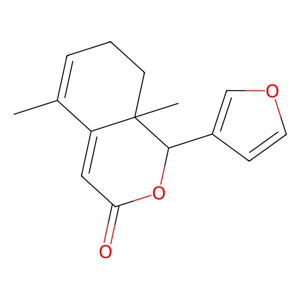 2D Structure of 1-(furan-3-yl)-5,8a-dimethyl-7,8-dihydro-1H-isochromen-3-one