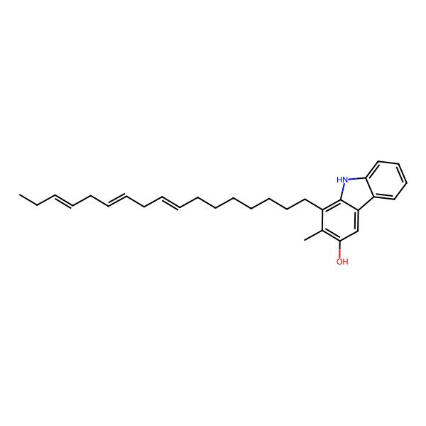 2D Structure of 1-heptadeca-8,11,14-trienyl-2-methyl-9H-carbazol-3-ol