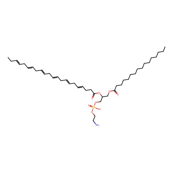 2D Structure of 1-hexadecanoyl-2-(4Z,7Z,10Z,13Z,16Z,19Z-docosahexaenoyl)-sn-glycero-3-phosphoethanolamine
