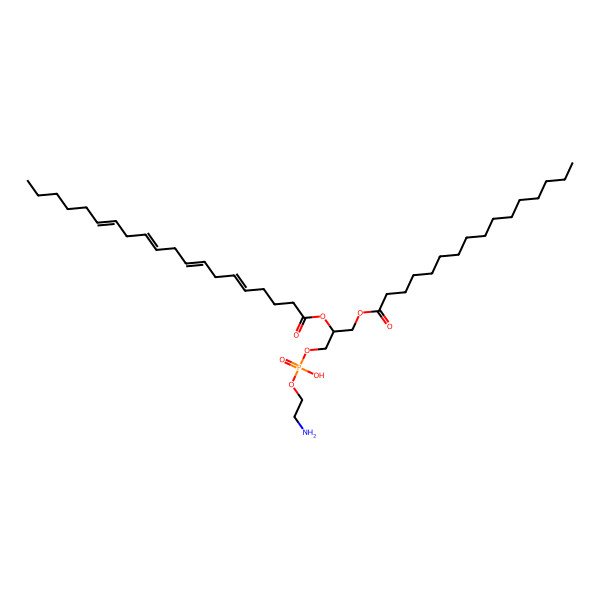 2D Structure of 1-hexadecanoyl-2-(5Z,8Z,11Z,14Z-eicosatetraenoyl)-sn-glycero-3-phosphoethanolamine