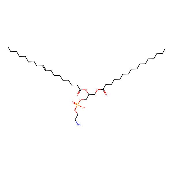 2D Structure of 1-hexadecanoyl-2-(9Z,12Z-octadecadienoyl)-sn-glycero-3-phosphoethanolamine