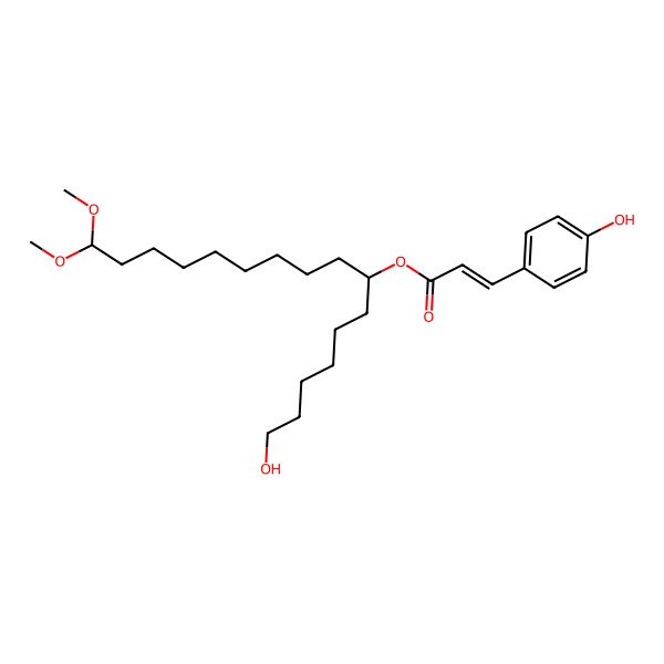 2D Structure of (1-Hydroxy-16,16-dimethoxyhexadecan-7-yl) 3-(4-hydroxyphenyl)prop-2-enoate