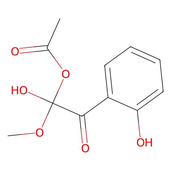 2D Structure of [1-Hydroxy-2-(2-hydroxyphenyl)-1-methoxy-2-oxoethyl] acetate