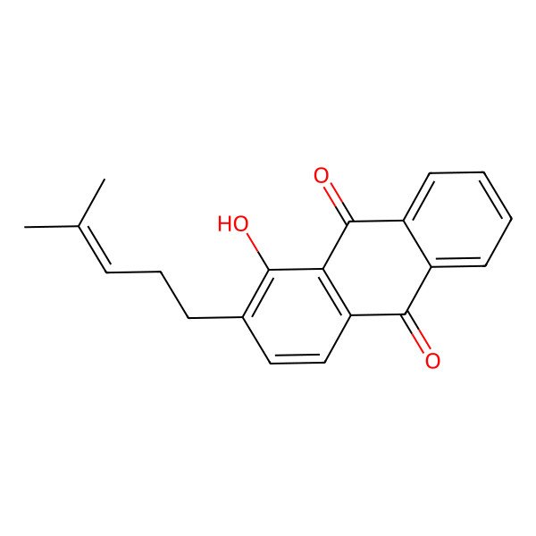 2D Structure of 1-Hydroxy-2-(4-methylpent-3-enyl)anthracene-9,10-dione