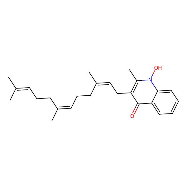 2D Structure of 1-Hydroxy-2-methyl-3-(3,7,11-trimethyldodeca-2,6,10-trienyl)quinolin-4-one